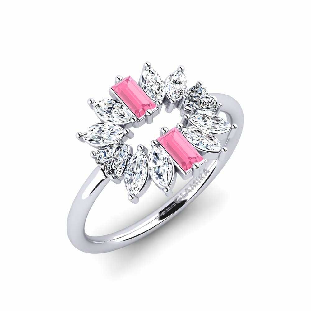 925 Silver Baguette Pink Sapphire Ring Photerts