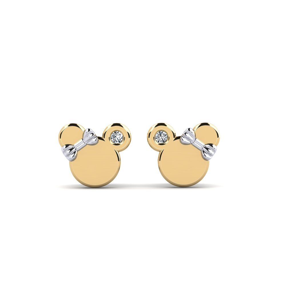 9ct Yellow & White Gold Kid's Earring Shappir