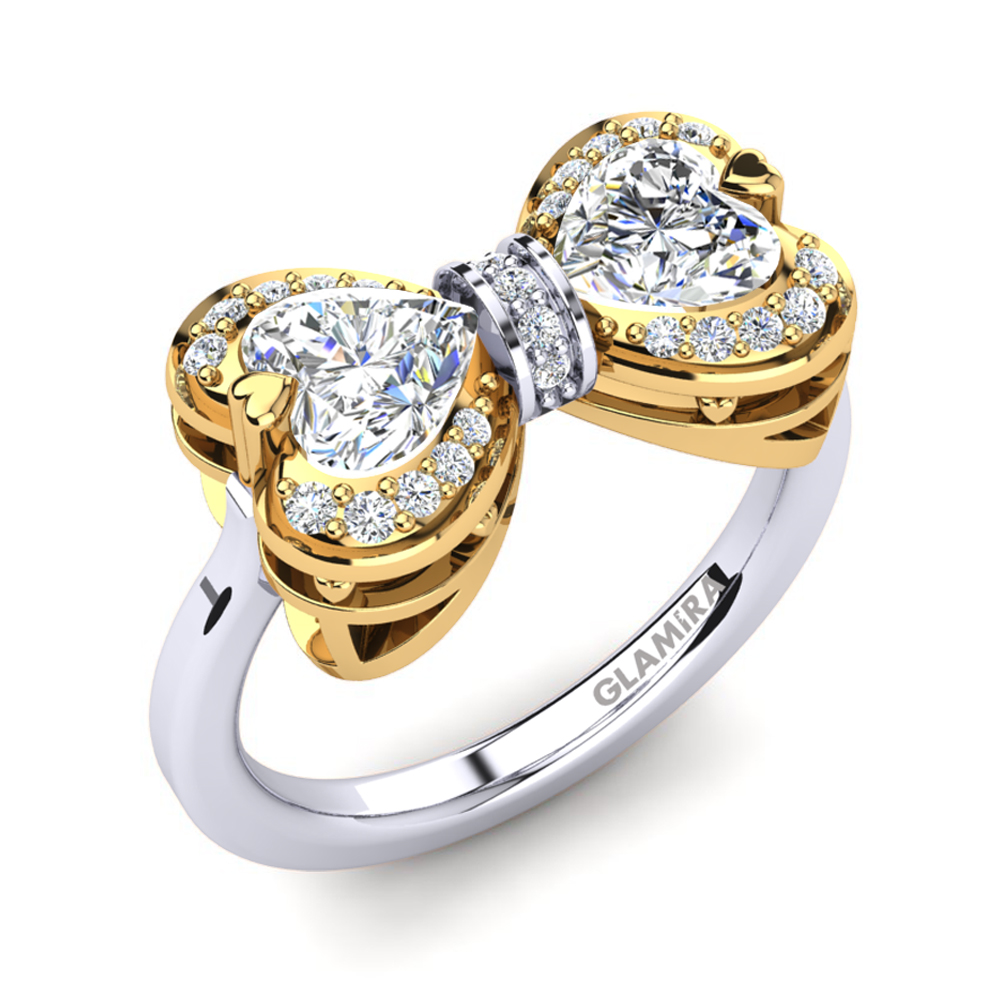 14ct White & Yellow Gold Ring Oblangus