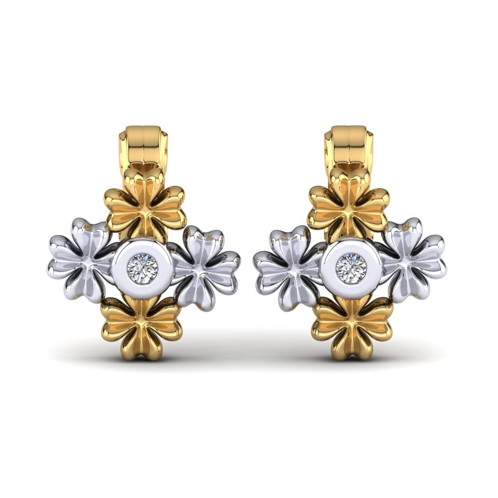 9ct Yellow & White Gold Kid's Earring Berca