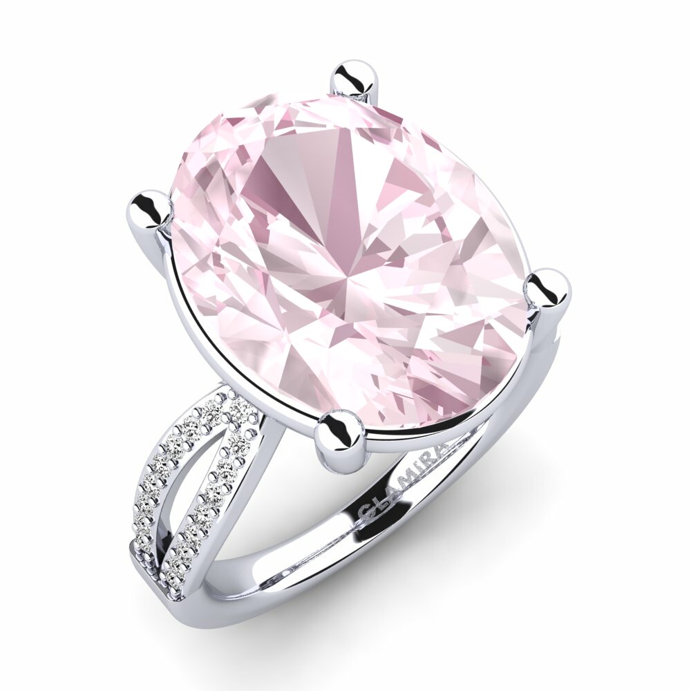 14ct White Gold Oval Kunzite Ring Elnora