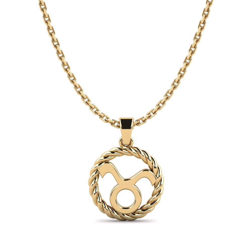 18ct Yellow Gold Pendant Hameles - Taurus